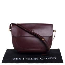 Pre Owned Cartier Burgundy Leather Must De Cartier Shoulder Bag