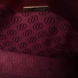 Pre Owned Cartier Burgundy Leather Must De Cartier Shoulder Bag