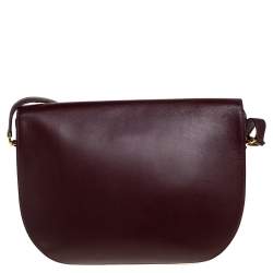 Pre Owned Cartier Burgundy Leather Must De Cartier Shoulder Bag