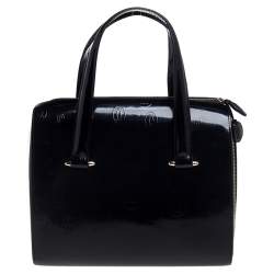 Pre Owned Cartier Black Leather Happy Birthday Satchel
