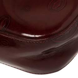 مملوكة مسبقًا Cartier Burgundy Patent Leather Happy Birthday Shoulder Bag