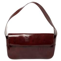 مملوكة مسبقًا Cartier Burgundy Patent Leather Happy Birthday Shoulder Bag