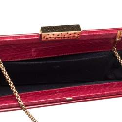 Pre Owned Cartier Red Patent Leather Chain Clutch