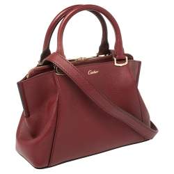 مملوكة  مسبقًا Cartier Maroon Leather Mini C de Cartier Satchel