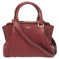 مملوكة مسبقًا Cartier Maroon Leather Mini C de Cartier Satchel