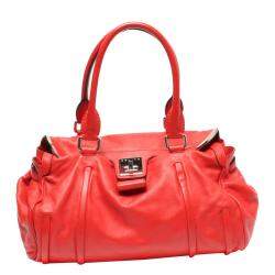 Pre Owned Cartier Red Leather  Turnlock Satchel