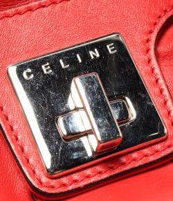 Pre Owned Cartier Red Leather  Turnlock Satchel