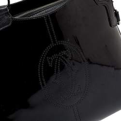 Pre Owned حقيبة ساتشل كارتييه مارسيلو دي كارتييه جلد أسود لامع