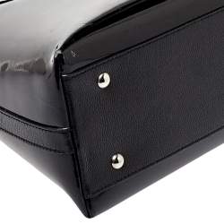Pre Owned حقيبة ساتشل كارتييه مارسيلو دي كارتييه جلد أسود لامع