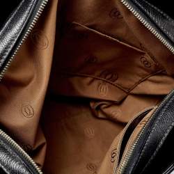 Pre Owned حقيبة ساتشل كارتييه مارسيلو دي كارتييه جلد أسود لامع