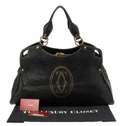 مملوكة مسبقًا Cartier Black Leather "Marcello de Cartier" Shoulder Bag