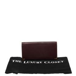 مملوكة مسبقًا محفظة كارتييه موست دو كارتييه طويلة ثنائية الطيه جلد عنابي