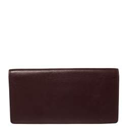 مملوكة مسبقًا محفظة كارتييه موست دو كارتييه طويلة ثنائية الطيه جلد عنابي