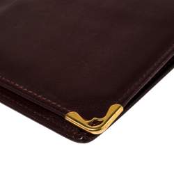 مملوكة مسبقًا محفظة كارتييه موست دو كارتييه طويلة ثنائية الطيه جلد عنابي