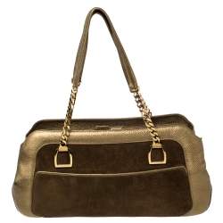 مملوكة مسبقًا Cartier Gold Suede and Leather La Dona Shoulder Bag