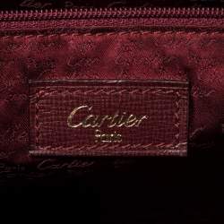 Pre Owned حقيبة كارتييه بوسطن جلد عنابي بسحاب