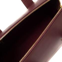 Pre Owned حقيبة كارتييه بوسطن جلد عنابي بسحاب