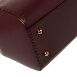 Pre Owned حقيبة كارتييه بوسطن جلد عنابي بسحاب