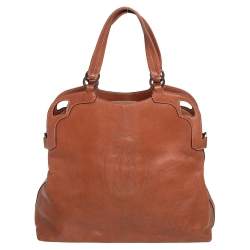Pre Owned Cartier Brown Leather Marcello de Cartier Satchel
