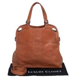 Pre Owned Cartier Brown Leather Marcello de Cartier Satchel