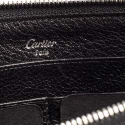 Pre Owned Cartier Metallic Black Leather Marcello de Cartier Clutch