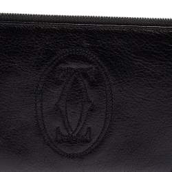 Pre Owned Cartier Metallic Black Leather Marcello de Cartier Clutch