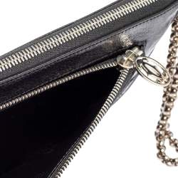 Pre Owned Cartier Metallic Black Leather Marcello de Cartier Clutch