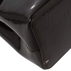 Pre Owned Cartier Burgundy Patent Leather/Suede and Python Feminine Line Top Handle Bag