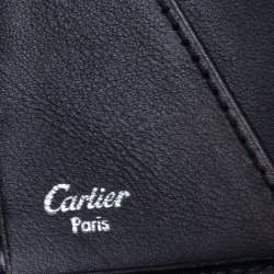 Pre Owned Cartier Black Patent Leather Continental Flap Wallet