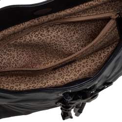 Pre Owned Cartier Black Leather Panthere Hobo