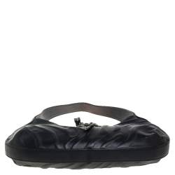 Pre Owned Cartier Black Leather Panthere Hobo