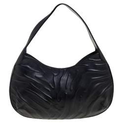 Pre Owned Cartier Black Leather Panthere Hobo