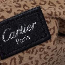 Pre Owned Cartier Black Leather Panthere Hobo