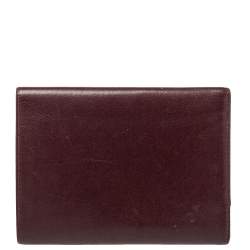 مملوكة مسبقًا Cartier Burgundy Leather Trifold Wallet