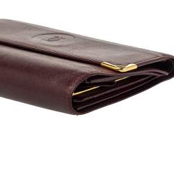 مملوكة مسبقًا Cartier Burgundy Leather Trifold Wallet