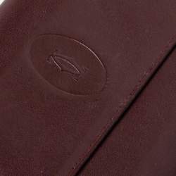 مملوكة مسبقًا Cartier Burgundy Leather Trifold Wallet