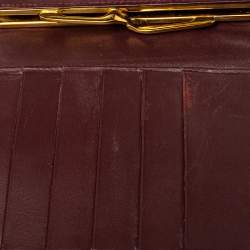 مملوكة مسبقًا Cartier Burgundy Leather Trifold Wallet
