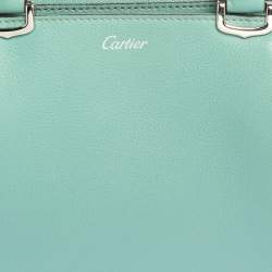 مملوكة مسبقًا Cartier Aqua Green Leather Mini C de Cartier Satchel