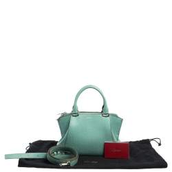 مملوكة مسبقًا Cartier Aqua Green Leather Mini C de Cartier Satchel