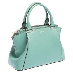 مملوكة مسبقًا Cartier Aqua Green Leather Mini C de Cartier Satchel