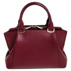 Pre Owned حقيبة يد كارتييه ميني سي دو كارتييه جلد أحمر داكن