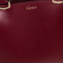 Pre Owned حقيبة يد كارتييه ميني سي دو كارتييه جلد أحمر داكن