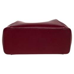 Pre Owned حقيبة يد كارتييه ميني سي دو كارتييه جلد أحمر داكن