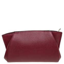 Pre Owned Cartier Red Leather C De Cartier Clutch
