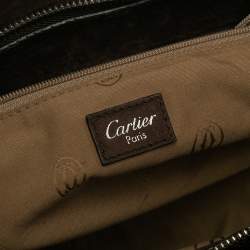 Pre Owned حقيبة كارتييه مارسلو دو كارتييه متوسطة جلد وسويدي بني