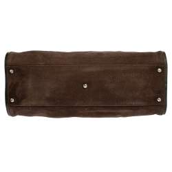 Pre Owned حقيبة كارتييه مارسلو دو كارتييه متوسطة جلد وسويدي بني