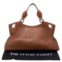 Pre Owned Cartier Brown Leather Marcello De Cartier Bag
