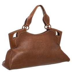 Pre Owned Cartier Brown Leather Marcello De Cartier Bag