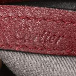 Pre Owned حقيبة ساتشل كارتييه سي دو كارتييه جلد أحمر داكن صغيرة