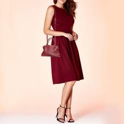 Pre Owned حقيبة ساتشل كارتييه سي دو كارتييه جلد أحمر داكن صغيرة